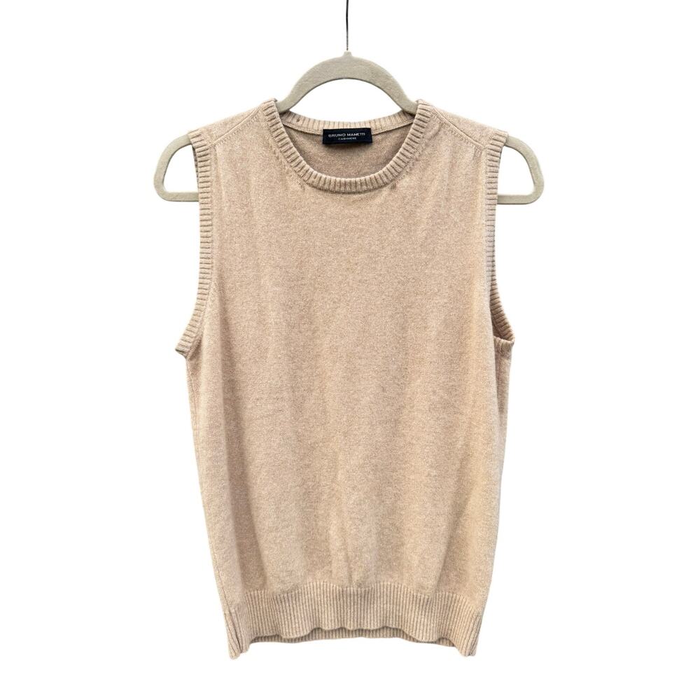 BRUNO MANETTI Camel Cashmere Sweater Vest IT 46 US 12 Large